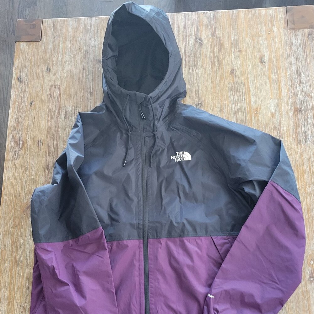 North Face Antora Rain Hoodie Jacket | Large | Purple/Black | New